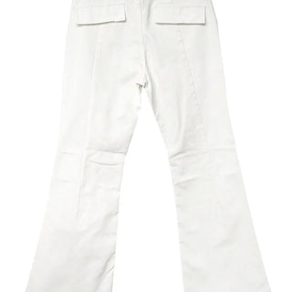 Long D Ring Dart Slit Cotton Bootcut Pants