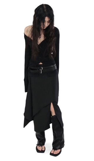 E TWO BUCKLE DOUBLE LAYERED WRAP BELT