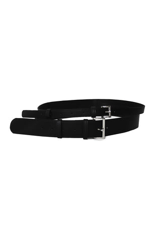 E TWO BUCKLE DOUBLE LAYERED WRAP BELT