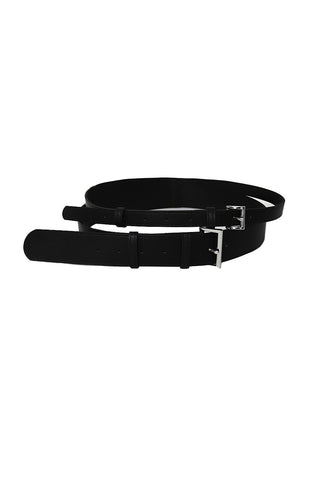 E TWO BUCKLE DOUBLE LAYERED WRAP BELT