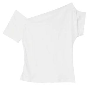 DUAL OFF SHORT-SLEEVED UNBAL TOP