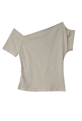 DUAL OFF SHORT-SLEEVED UNBAL TOP