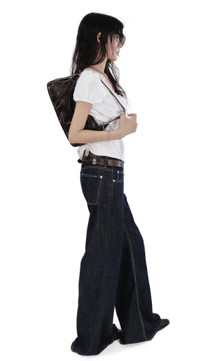 Eve Deep V-Neck Button Lace Blouse