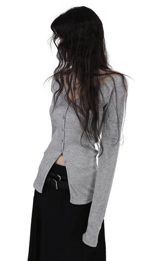 BODY LINE V-NECK KNIT CARDIGAN Body cut line V-neck ribbed knit cardigan