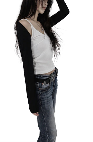 ZIKEN SOFT LAYERED MINI SHORT BOLERO CARDIGAN