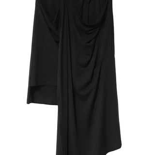 Multi-Drape Button Unbalanced Layered Wrap Skirt