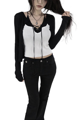 Button Low-Rise Solid Cotton Slim Bootcut Pants