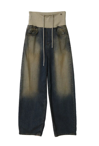 ROLL-UP LIP FADE WIDE DENIM JEANS