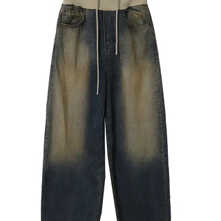 ROLL-UP LIP FADE WIDE DENIM JEANS