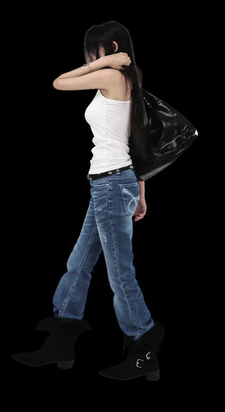 SHOE BUCKLE STRETTO ANKLE MIDDLE BOOTS