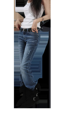 TEACH BACK LOW RISE SCRATCH WASHING REAL BOOTCUT