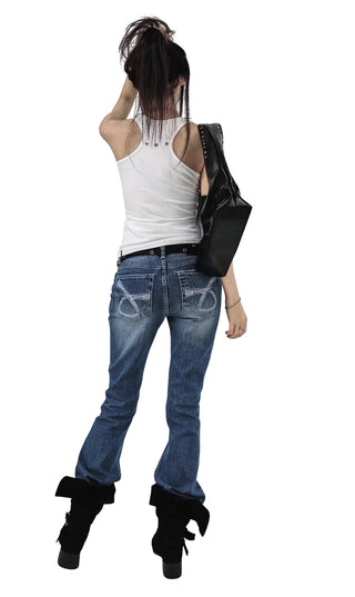 TEACH BACK LOW RISE SCRATCH WASHING REAL BOOTCUT