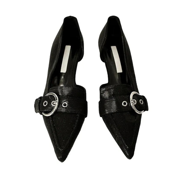 Belted buckle coated stiletto heel