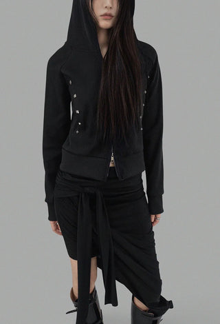 SILHOUETTE DRAPE CURVE TIE-WRAP UNBAL SKIRT