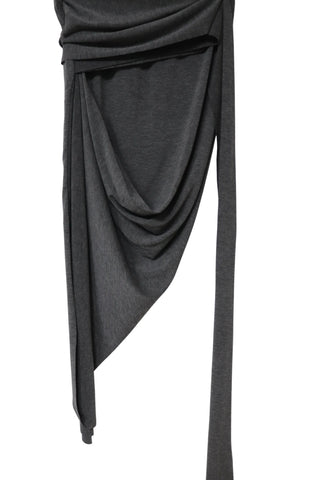 SILHOUETTE DRAPE CURVE TIE-WRAP UNBAL SKIRT
