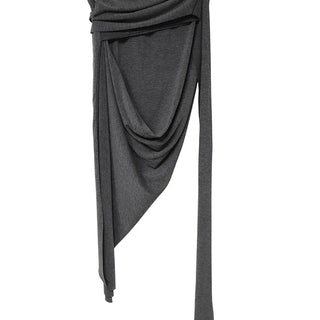 SILHOUETTE DRAPE CURVE TIE-WRAP UNBAL SKIRT