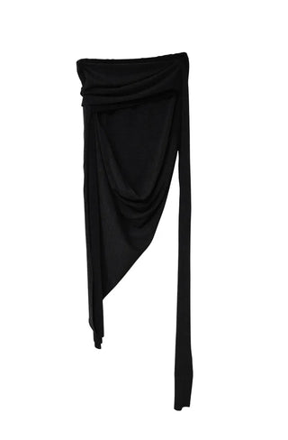 SILHOUETTE DRAPE CURVE TIE-WRAP UNBAL SKIRT