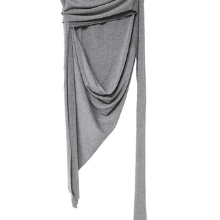 SILHOUETTE DRAPE CURVE TIE-WRAP UNBAL SKIRT