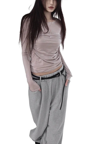 KYLE RELAX STRING TWO-WAY WIDE JOGGER PANTS