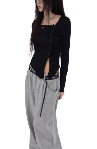 KYLE RELAX STRING TWO-WAY WIDE JOGGER PANTS