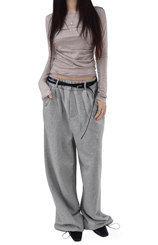 KYLE RELAX STRING TWO-WAY WIDE JOGGER PANTS