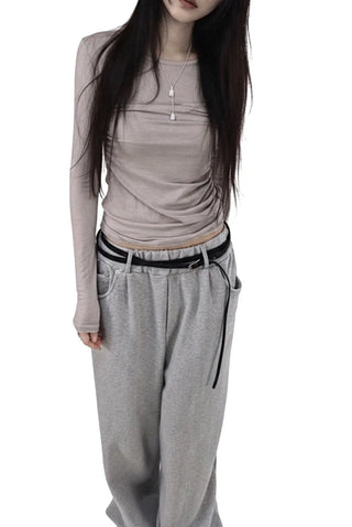 KYLE RELAX STRING TWO-WAY WIDE JOGGER PANTS