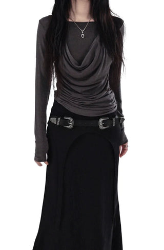 ROSS LONG TIE STRAP LAYERED MAXI SKIRT