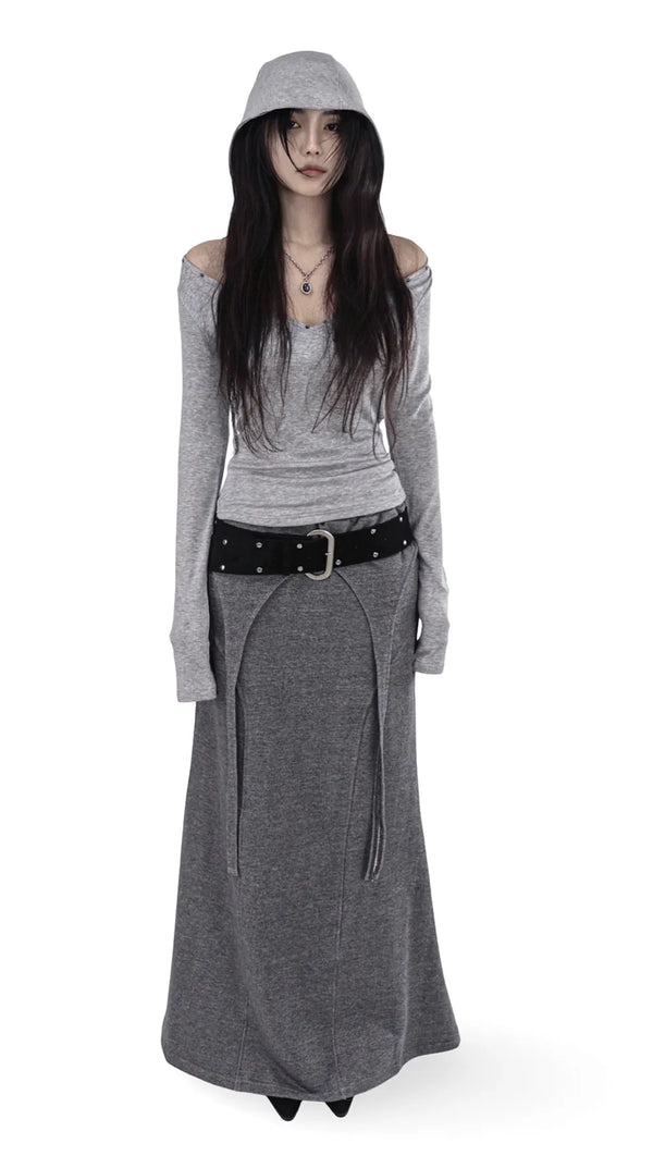 ROSS LONG TIE STRAP LAYERED MAXI SKIRT