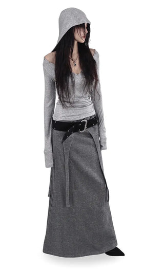 ROSS LONG TIE STRAP LAYERED MAXI SKIRT