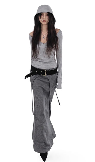 ROSS LONG TIE STRAP LAYERED MAXI SKIRT