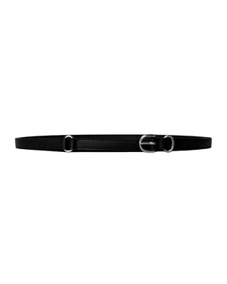 Two-Double Ring Strap Slim Long Two-Line Belt
