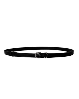 Two-Double Ring Strap Slim Long Two-Line Belt