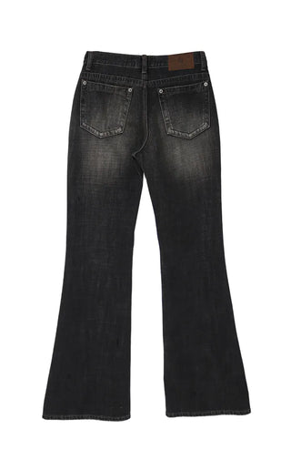 SEED LOW VINTAGE STITCH SLIM WIDE BOOTCUT JEANS
