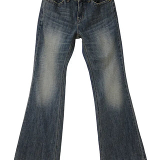 SEED LOW VINTAGE STITCH SLIM WIDE BOOTCUT JEANS