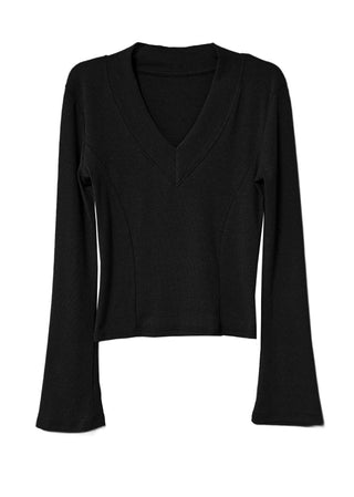 LEAD INCISION LINE V-NECK BASIC TOP