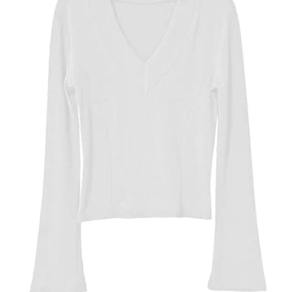 LEAD INCISION LINE V-NECK BASIC TOP