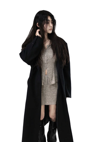 SETUP HOOK KNIT CURVED KNIT TOP SKIRT TWO PIECE