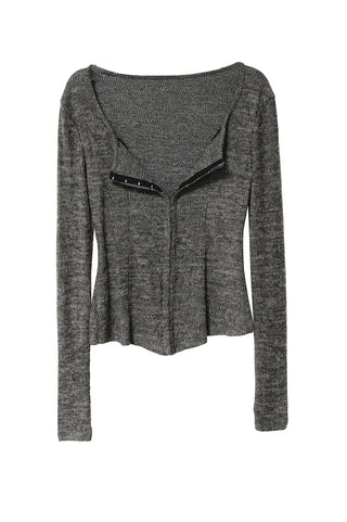 SETUP HOOK KNIT CURVED KNIT TOP SKIRT TWO PIECE