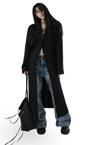 Hip Fade Low Rise Semi-Wide Dark Deep-Washed Bootcut