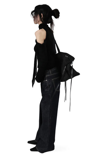 PI BOOKLE OFF-SHOULDER SCARF CUT-OUT KNITWEAR