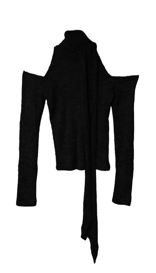 PI BOOKLE OFF-SHOULDER SCARF CUT-OUT KNITWEAR