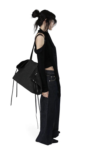 PI BOOKLE OFF-SHOULDER SCARF CUT-OUT KNITWEAR