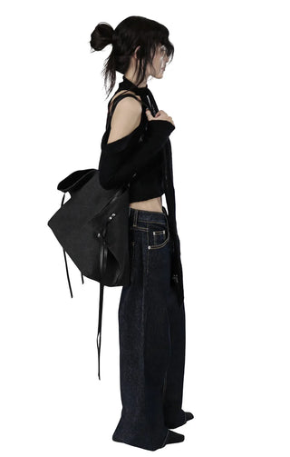 PI BOOKLE OFF-SHOULDER SCARF CUT-OUT KNITWEAR