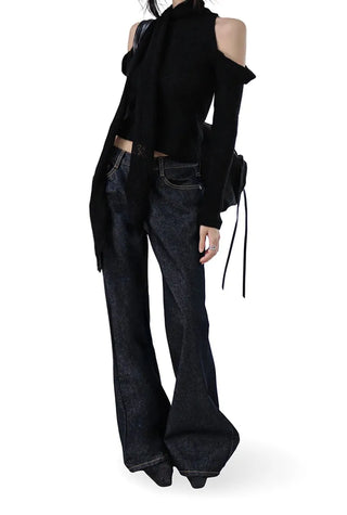 REFINE LOW RISE NONFADE SEMI BOOTCUT DENIM PANTS