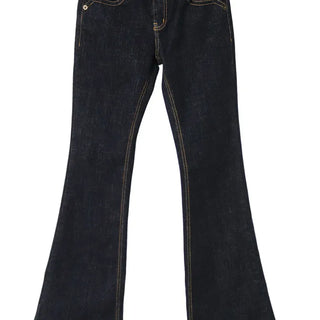 Indigo Stitch Dark Low-Waist Real Slim Bootcut Denim Pants