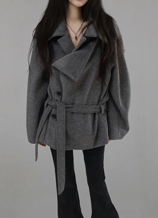 Muss Structured Double Two-Way Half Wool Coat