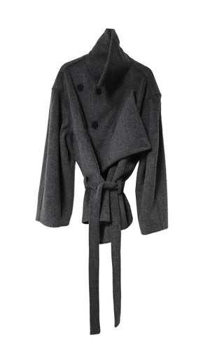 Muss Structured Double Two-Way Half Wool Coat