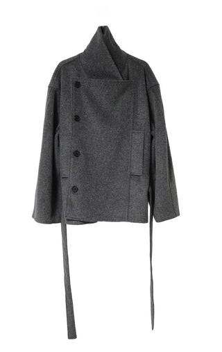 Muss Structured Double Two-Way Half Wool Coat