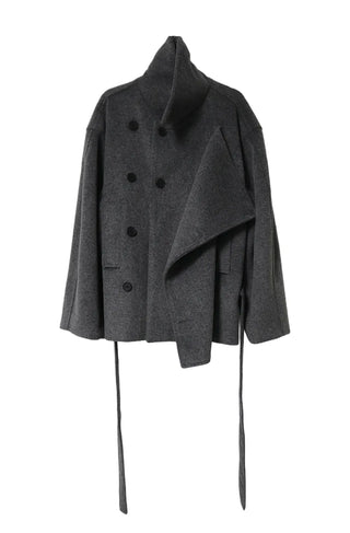 Muss Structured Double Two-Way Half Wool Coat