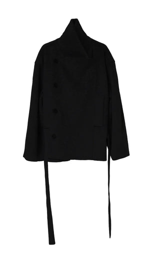 Muss Structured Double Two-Way Half Wool Coat